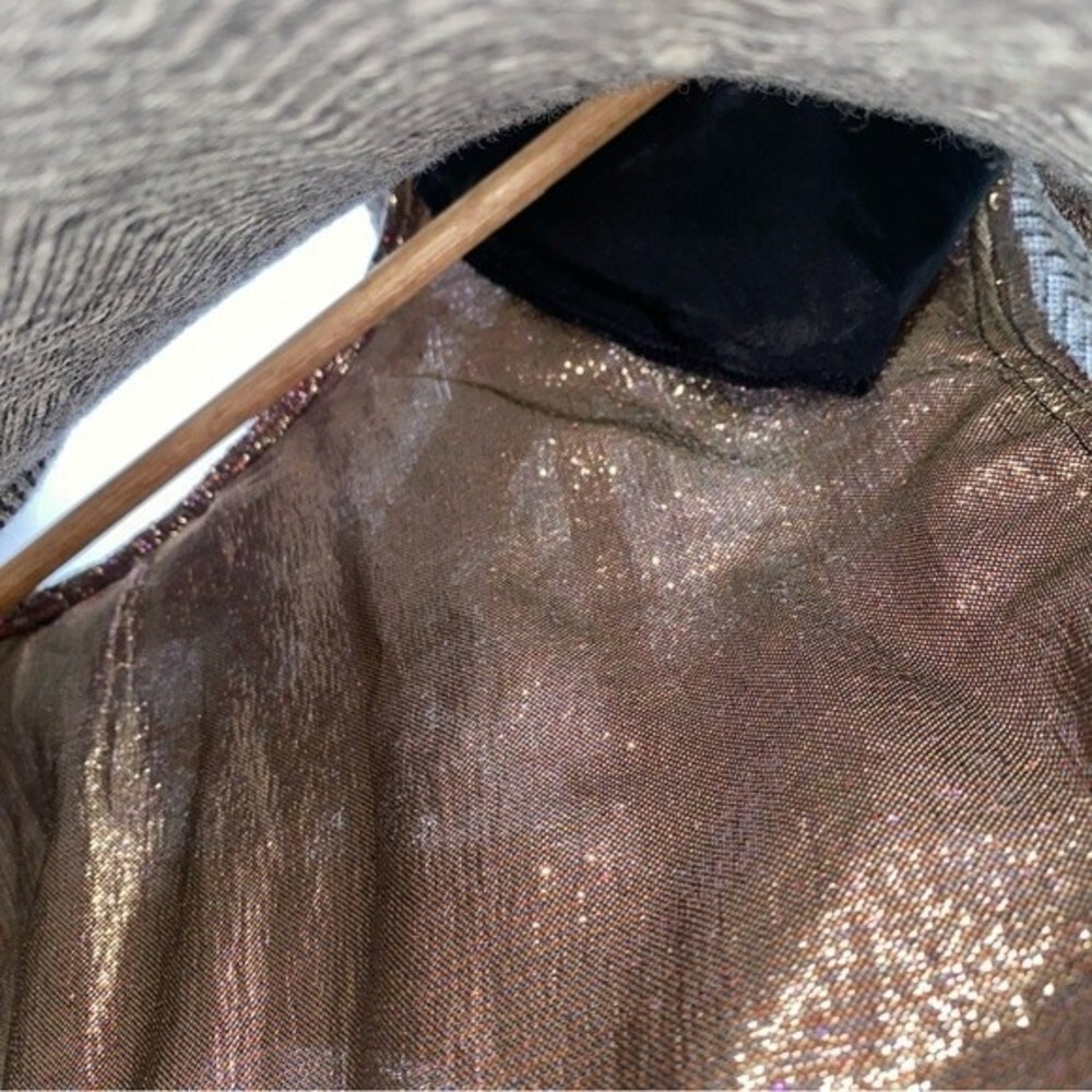 Rare Vintage KOOS Van Den Akker New York Metallic Lace Overly Button Sweater S - Picture 11 of 15